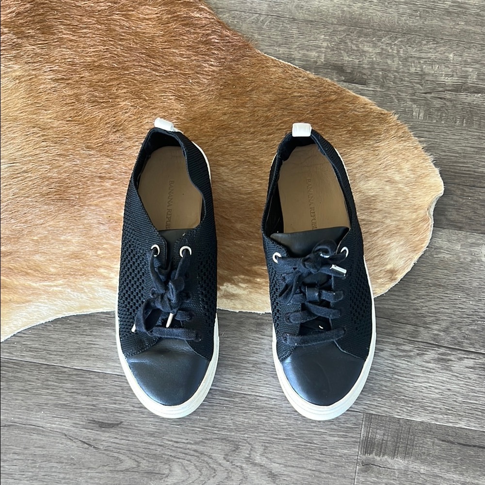 Banana Republic Black Knit Sneakers